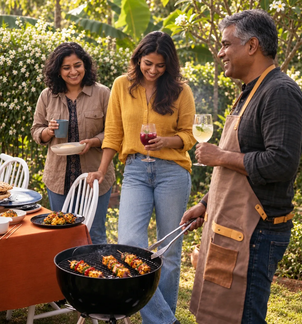 South Indian backyard barbecue.